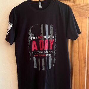 Til Valhalla End Veteran Suicide T-Shirt, Black, Men's Medium